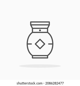 Icono de Vase. Estroque editable y píxel perfecto. Estilo de esquema. Ilustración vectorial. Disfruta de este icono para tu proyecto.