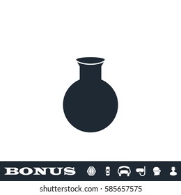 Vase icon flat. Black pictogram on white background. Vector illustration symbol and bonus button