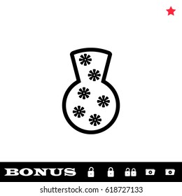 Vase icon flat. Black pictogram on white background. Vector illustration symbol and bonus button open and closed lock, folder, star
