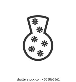 Vase icon flat. Illustration isolated on white background. Vector grey sign symbol