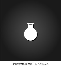 Vase icon flat. Simple White pictogram on black background with shadow. Vector illustration symbol