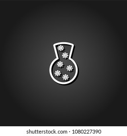 Vase icon flat. Simple White pictogram on black background with shadow. Vector illustration symbol