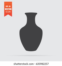 Vase icon in flat style isolated on grey background. For your design, logo. Vector illustration.
