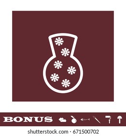 Vase icon flat. White pictogram on brown background. Vector illustration symbol and bonus icons