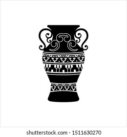 Vase Icon, Flower Vase Icon Vector Art Illustration