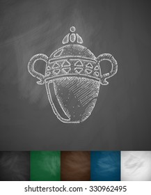 vase icon. Hand drawn vector illustration. Chalkboard Design