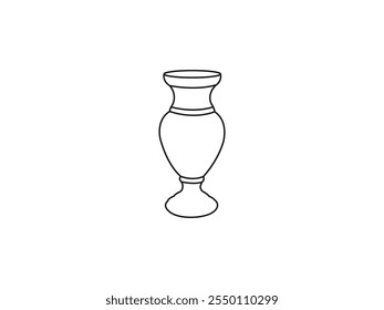 Vase icon. Outline illustration of vase vector icon for web. Flower top Outline Vector Illustration. vases icon line, Antique vase icon symbol vector illustration isolated on white background.