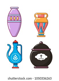 Vase icon set. Cartoon set of vase vector icons for web design isolated on white background