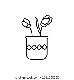 Icono de Vase. Línea simple, contorno vectorial elementos de planta doméstica para ui y ux, sitio web o aplicación móvil