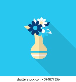 Vase icon , Vector flat long shadow design.