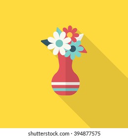 Vase icon , Vector flat long shadow design.