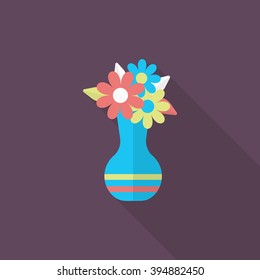 Vase icon , Vector flat long shadow design.