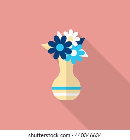 Vase icon , Vector flat long shadow design.