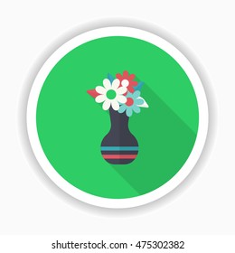 Vase icon , Vector flat long shadow design.