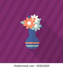 Vase icon , Vector flat long shadow design.