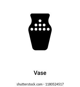 Vase icon vector isolated on white background, logo concept of Vase sign on transparent background, filled black symbol