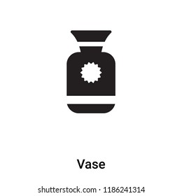 Vase icon vector isolated on white background, logo concept of Vase sign on transparent background, filled black symbol