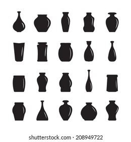 Vase icons set