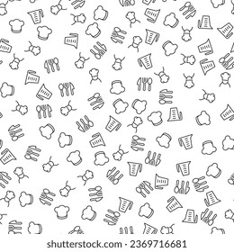 Vase, Kitchen Utensils, Chef, Hat Seamless Pattern. Suitable for web sites, apps, postcards, design