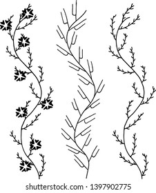 Vase leaves icon vector. Sketch vintage design. Illustration for posters decoration.