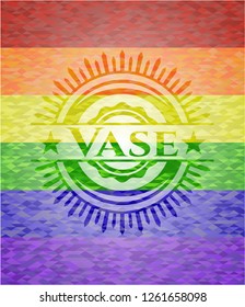 Vase lgbt colors emblem 
