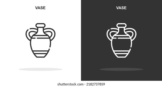 vase line icon. Simple outline style.vase linear sign. Vector illustration isolated on white background. Editable stroke EPS 10