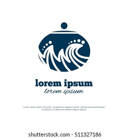 Vase. Logo design. monochrome flat silhouette.