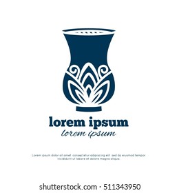 vase. Logo design. monochrome flat silhouette.