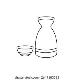 vaso caneca jarro jarro saquê garrafa símbolo emoji ícone ícone vetor ilustração