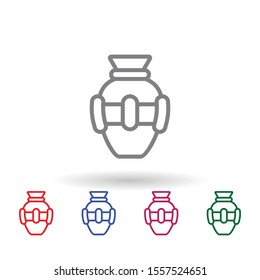 Vase multi color icon. Simple thin line, outline vector of mythology icons for ui and ux, website or mobile application