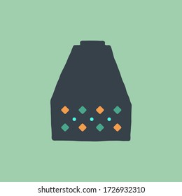 Vase on green background. Vector design element. eps8