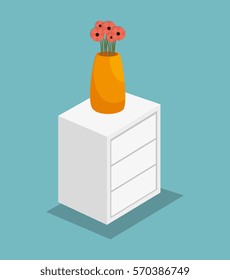 Vase on table icon