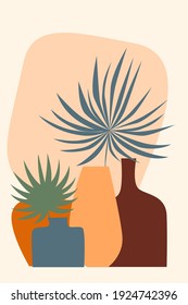 Vase pattern background. Abstract minimalist boho vase pattern for design summer travel poster, seaside city resort advertising, summer party card or t shirt print etc