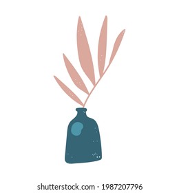 vase with pink leafs decoration