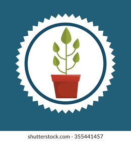 Vase plant icon graphic design, vector illustration