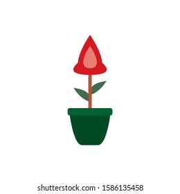 Vase plant potted for garden vector