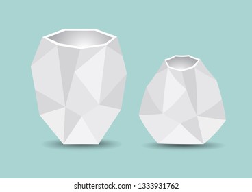vase polygon vector illustration, 3d product vector design, Home decoration