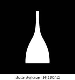 Vase porcelain, glass bottle black and white vector icon
