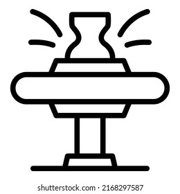 Vase pottery icon outline vector. Workshop class. Making education