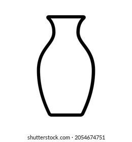 Vase or pottery line art vector icon for apps and websites