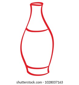 vase in red contour vector