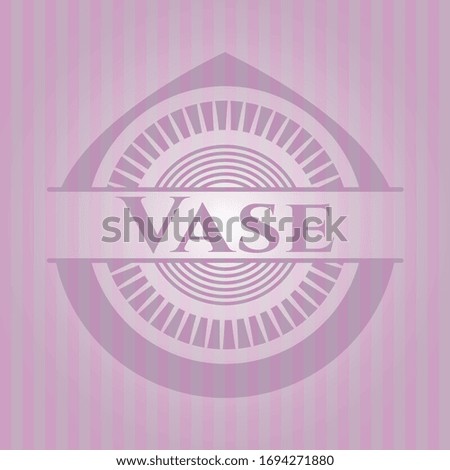 Vase retro pink emblem. Vector Illustration. Detailed.