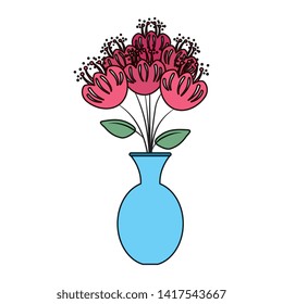 vase with roses icon vector illustration