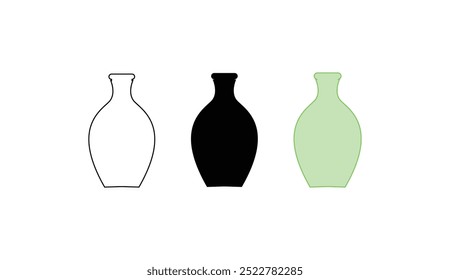 Vase set. Pottery Vases. Vector icon collection.