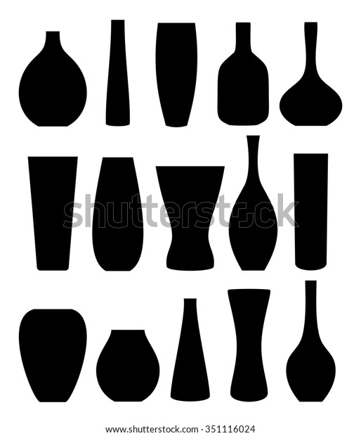 Vase Set Various Forms Vases Flower Stock Vector Royalty Free