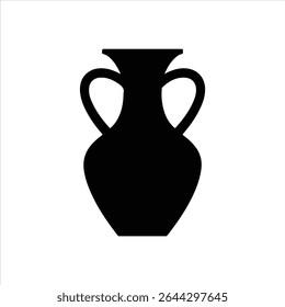 Silueta de Vector del sistema del florero en el fondo blanco.