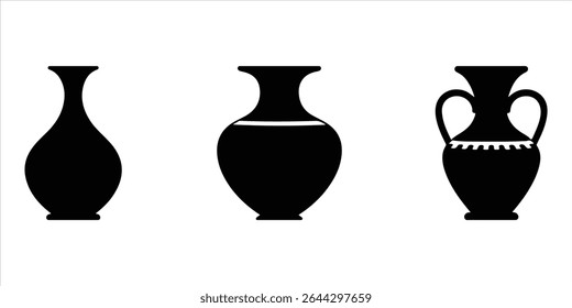 vaso definir silhueta de vetor no fundo branco.