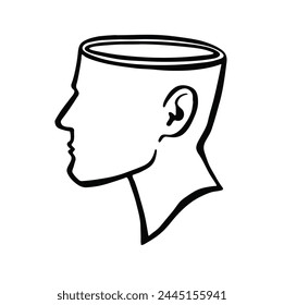 Jarrón en forma de Ilustración vectorial de contorno de cabeza humana