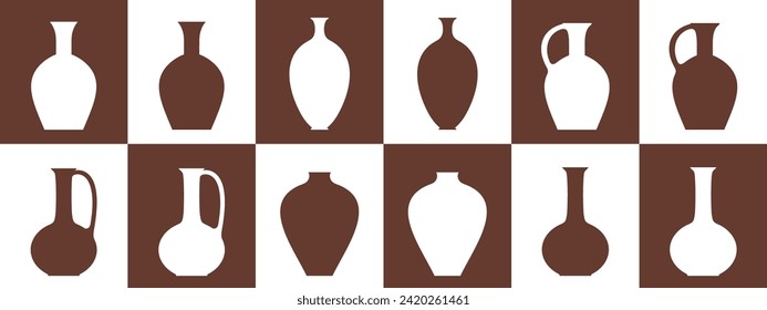 Vase Silhouette. Isolated vase on white background