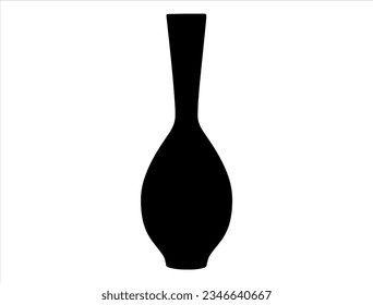 Vase silhouette vector art decoration